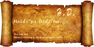 Halápi Diána névjegykártya
