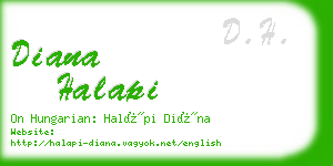 diana halapi business card